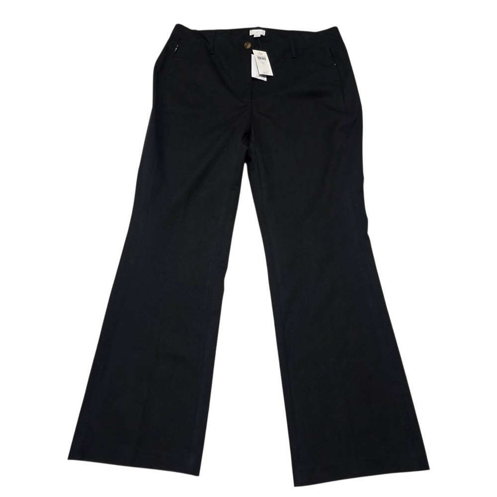 J.Jill Trousers Women 14 Black Wide Leg Stretch Dress Pants Business Casual NWT